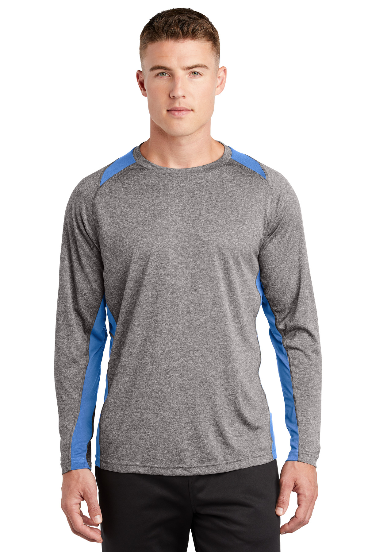Sport-Tek Long Sleeve Heather Colorblock Contender Tee. ST361LS 14
