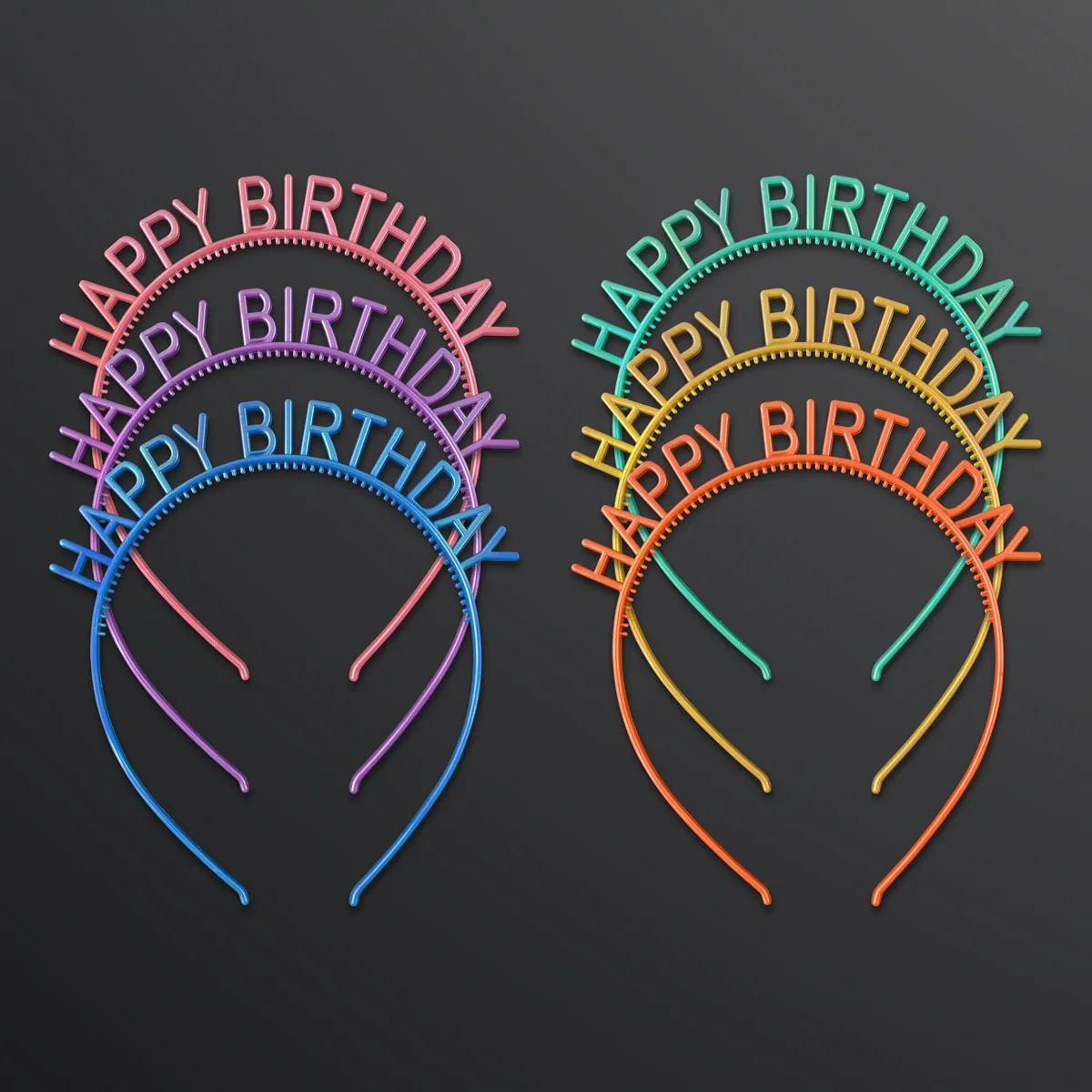 Happy Birthday Headbands: Rainbow Assortment (No Lights) 7