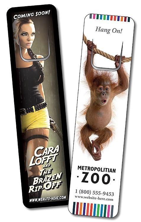 Plastic Bookmark - 1.25x5 Laminated with Page Holder - 30 pt. 1