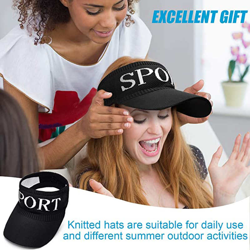 Polyester Unisex Knitted Elastic Sun Visor Cap 6
