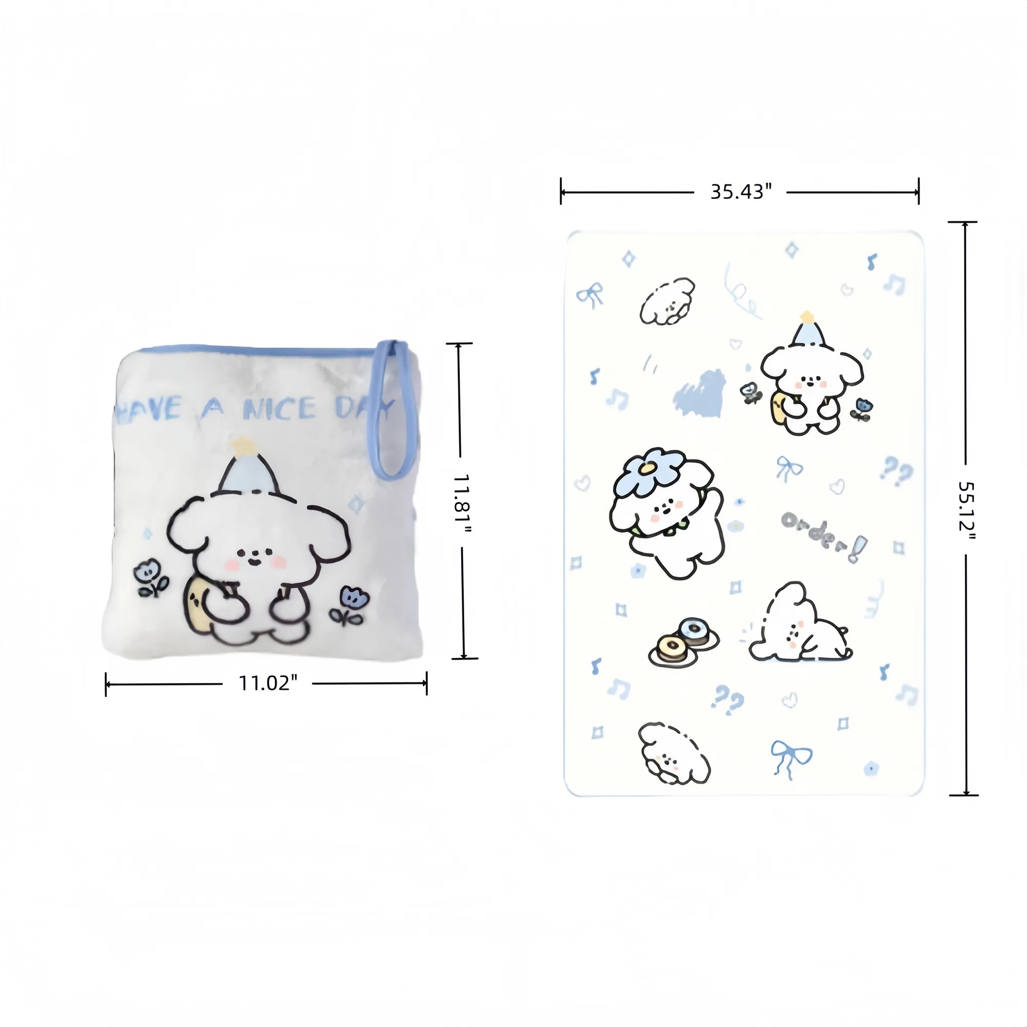 Portable Flannel Blanket With Handles 3