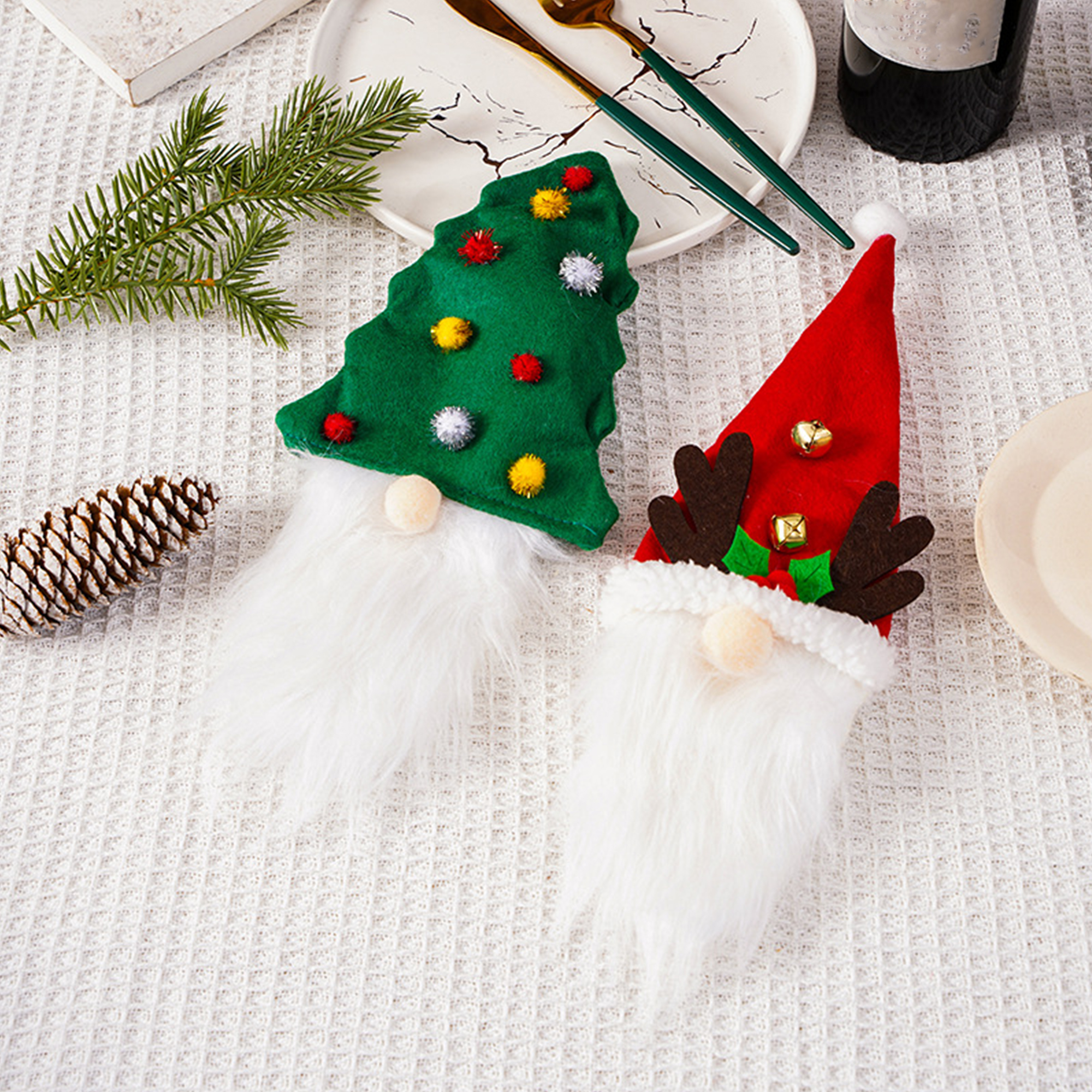 Christmas Gnome Wine Bottle Cover Hat 3