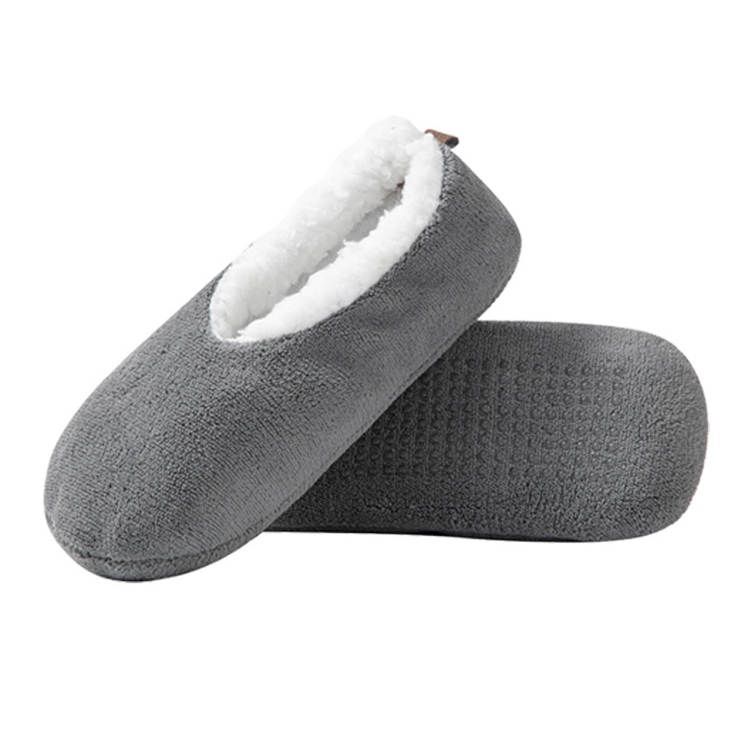 Adult Polyester Fleece Lined Non-Slip Indoor Slipper Socks 3