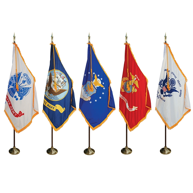 7' Pole & 3' x 5' Flag - Military Indoor Presentation Set 1