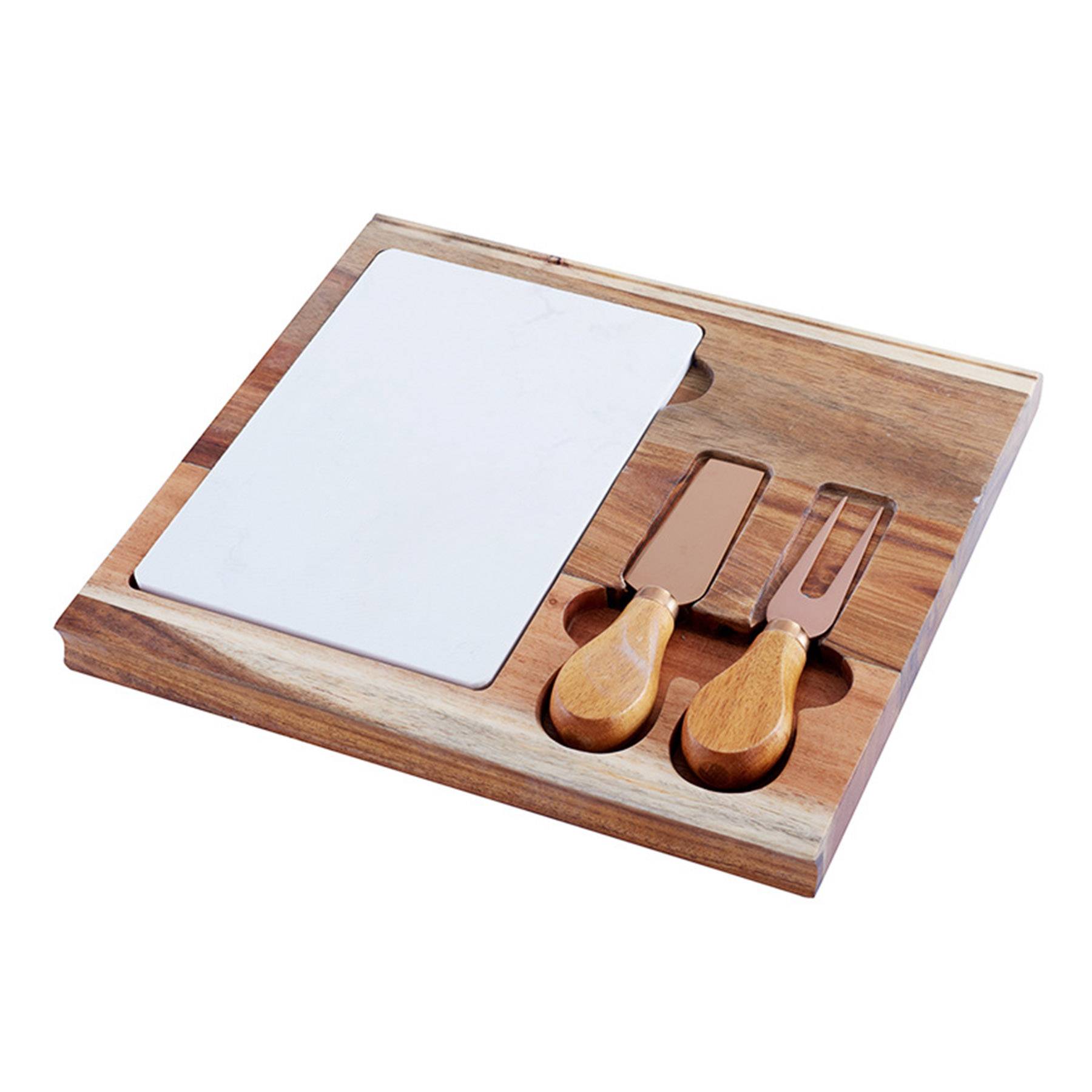 Wooden cheese board cutter set 4