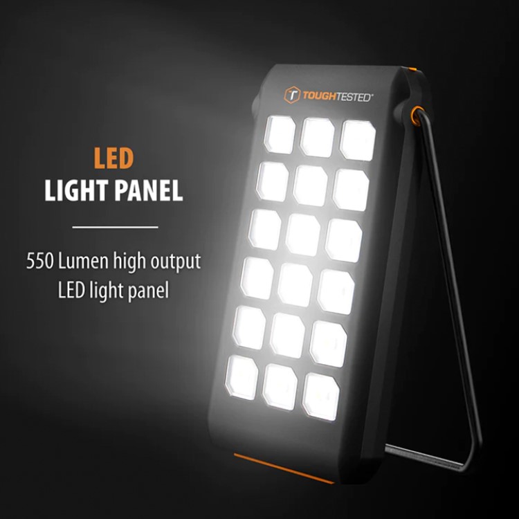 Waterproof Solar Power Bank with 500 Lumen Flash Light and Stand PD 20W 16
