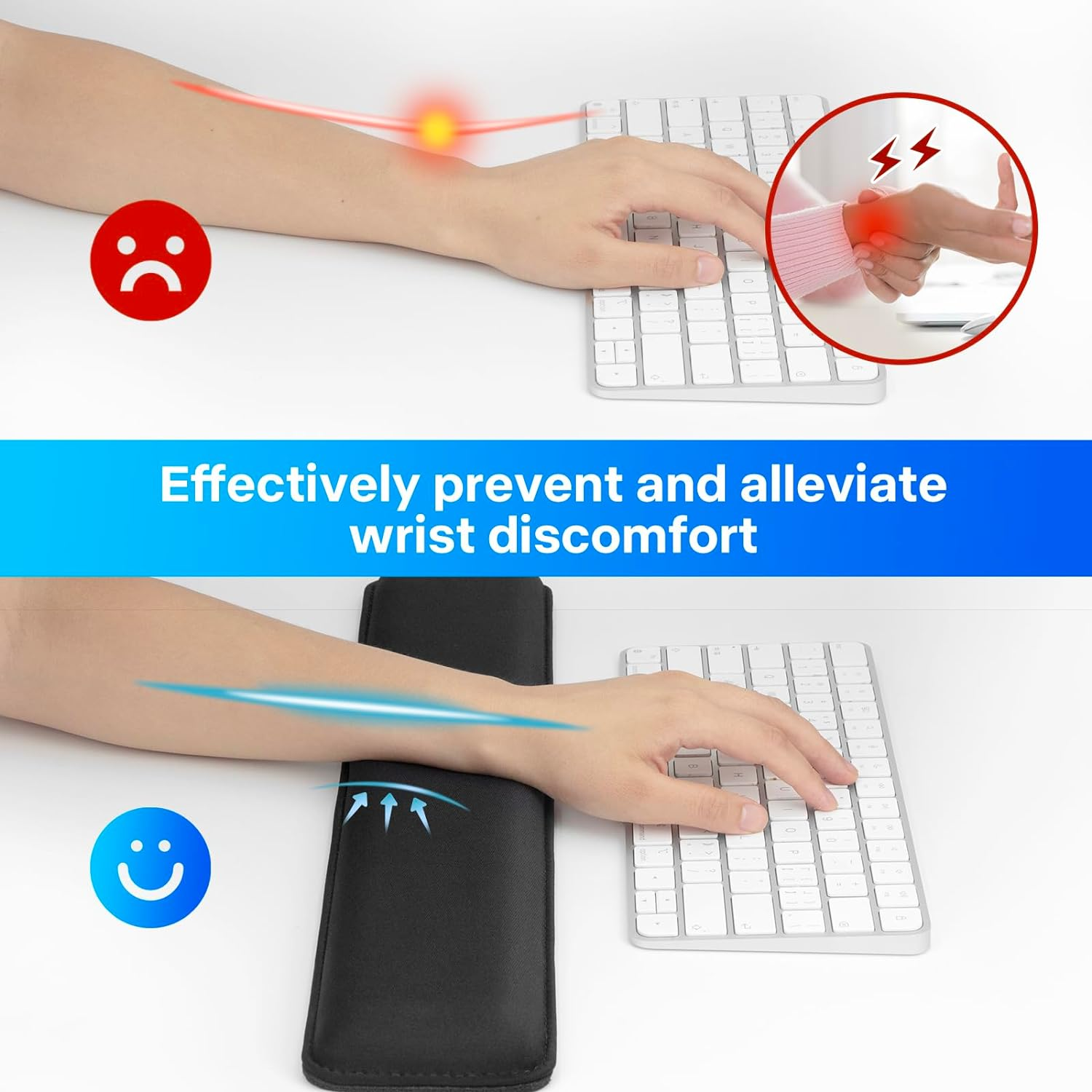 Gel Memory Foam Set Keyboard Wrist Rest Pad 4
