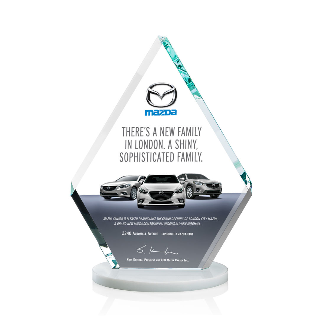 Canton VividPrint™ Award - White, custom award with logo imprint 3