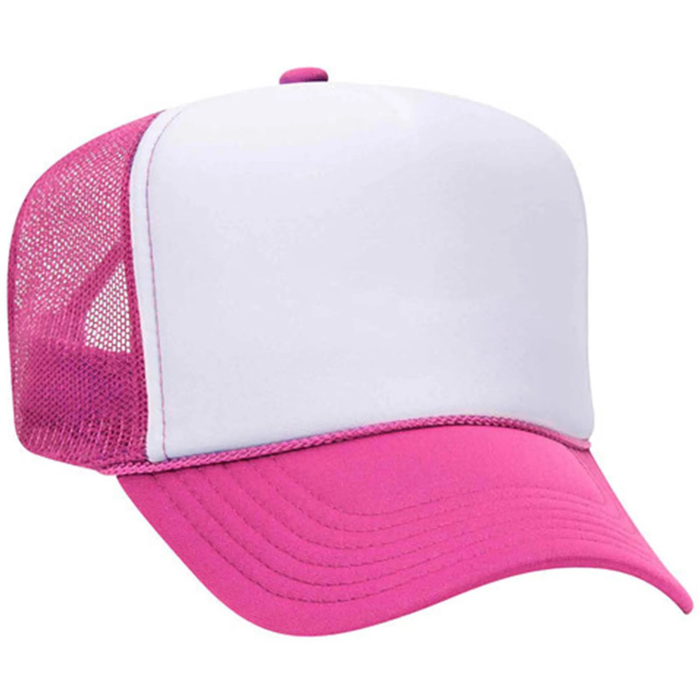 OTTO 5 PANEL HIGH CROWN MESH BACK TRUCKER HAT 16