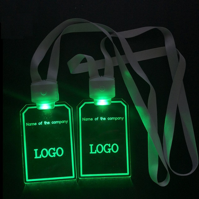 Lanyard ID Card with LED Light. One Color, Logo Location 2