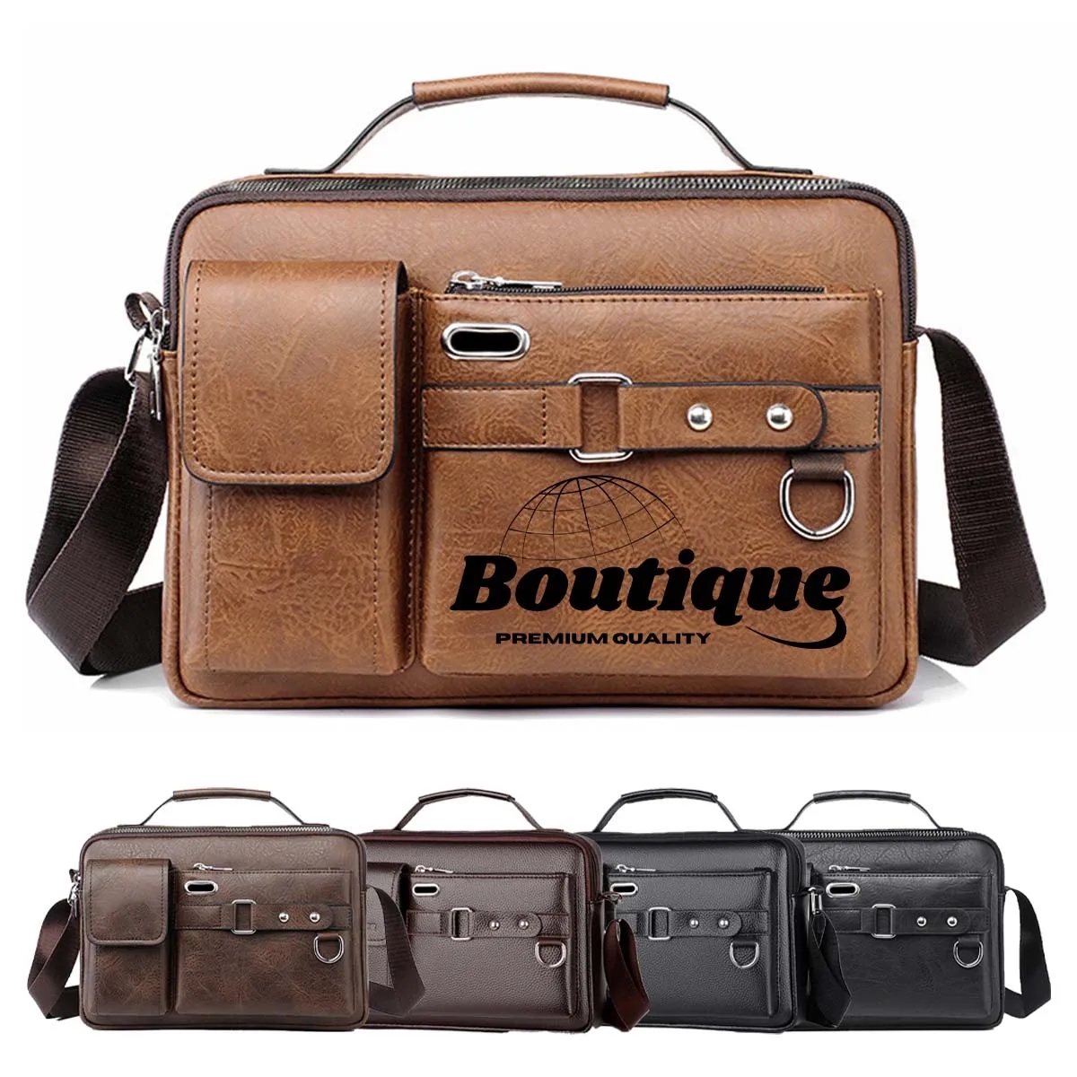Large Capacity PU Leather Handbag Crossbody Bag Briefcases 1