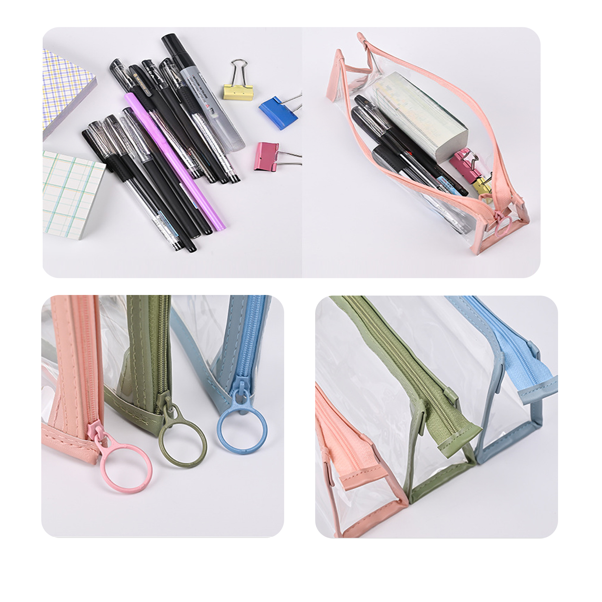 MOQ 50 PCS Transparent Student Stationery Bag 6