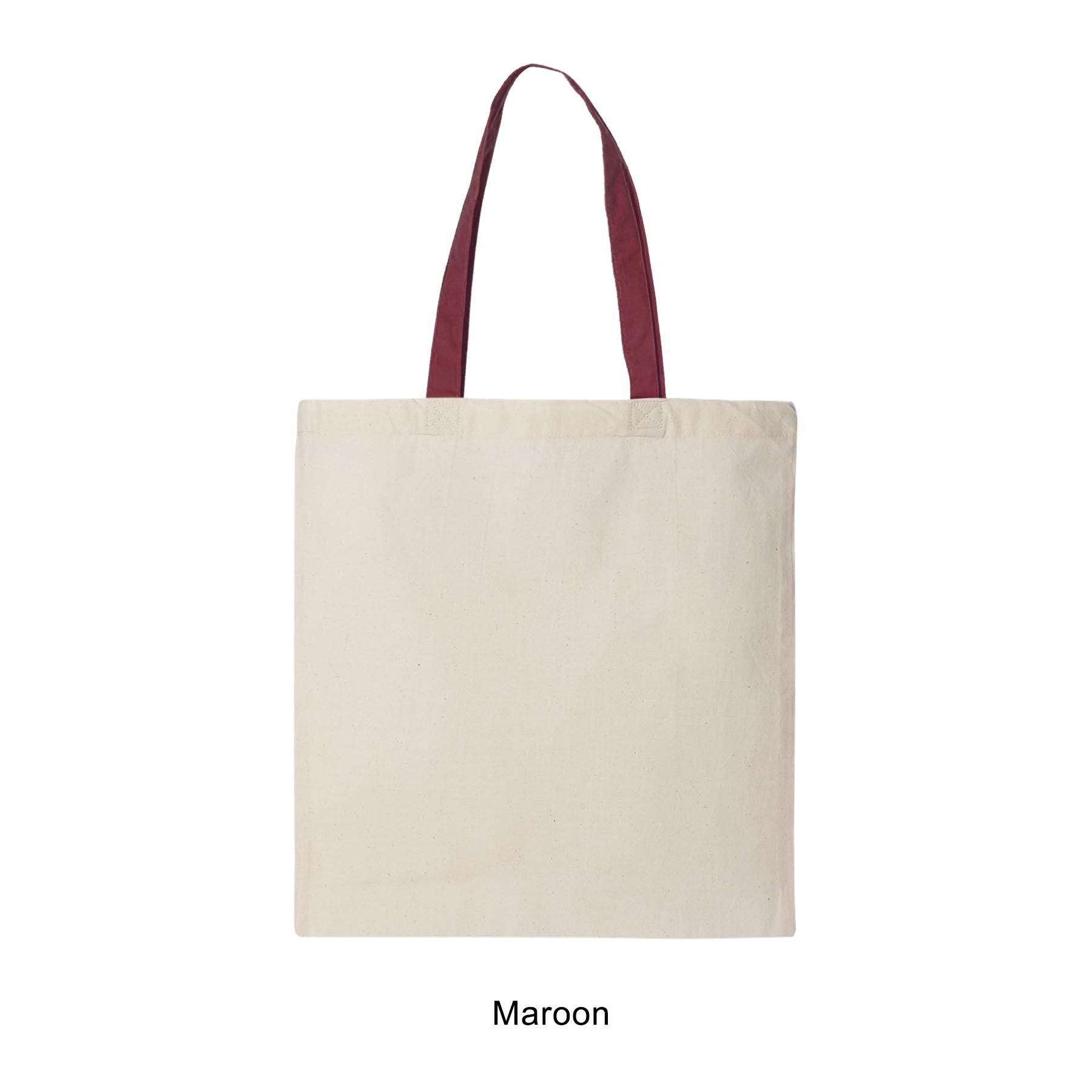 6 oz. 100% Cotton Canvas Tote Bag with Color Handle 10