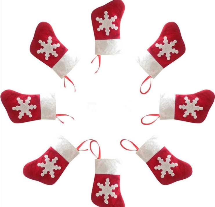Christmas Socks Decoration Snowflake Tableware Holders 3