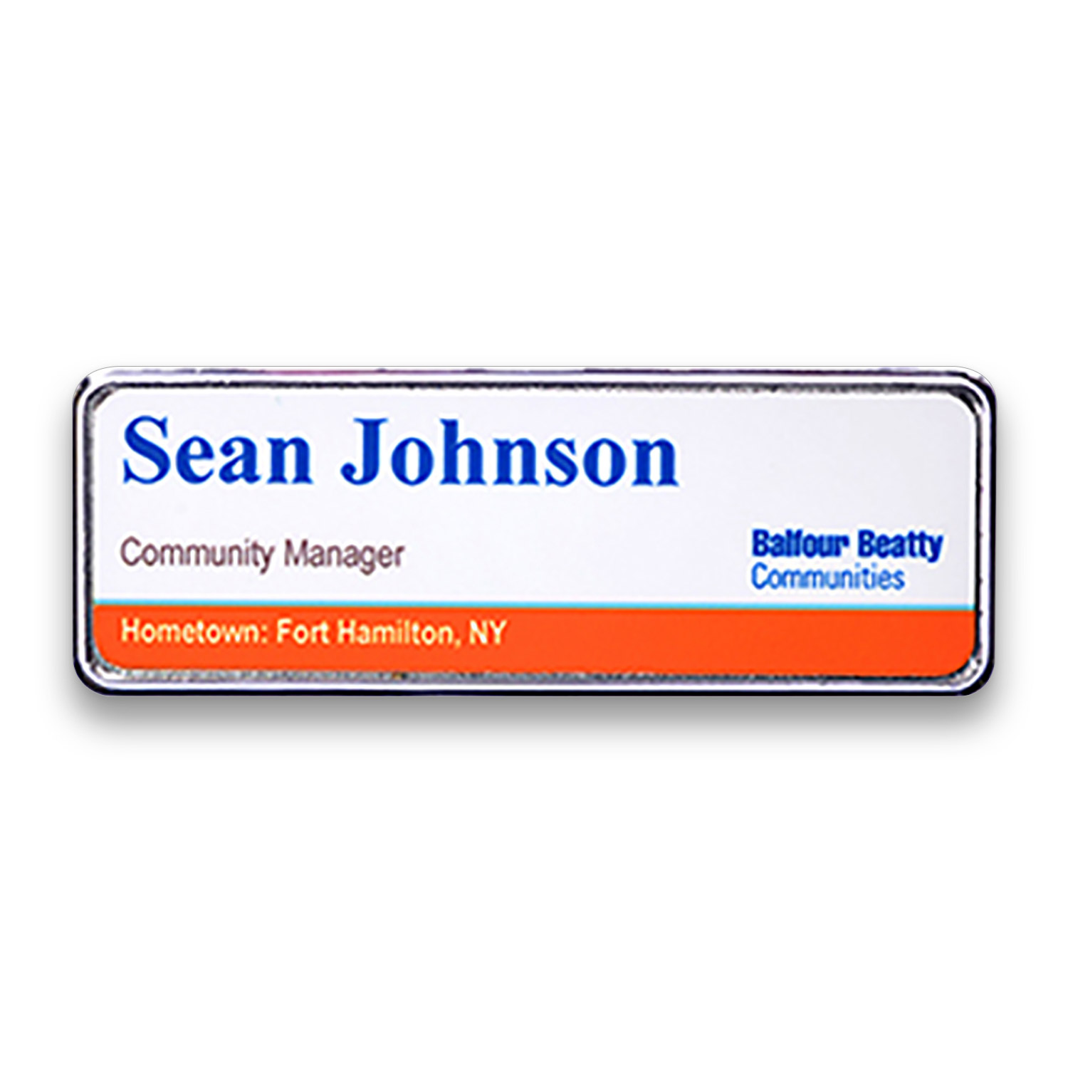 Framed Metal Name Badges 1" x 3" 12