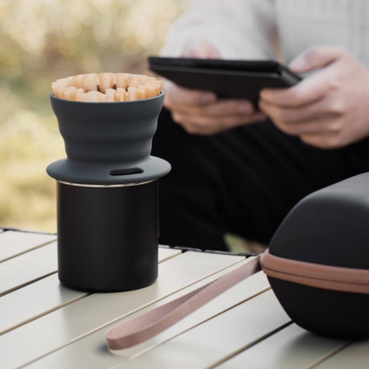 Portable Camping Coffee Kit -Hand Drip Set with Cup & Filter 5