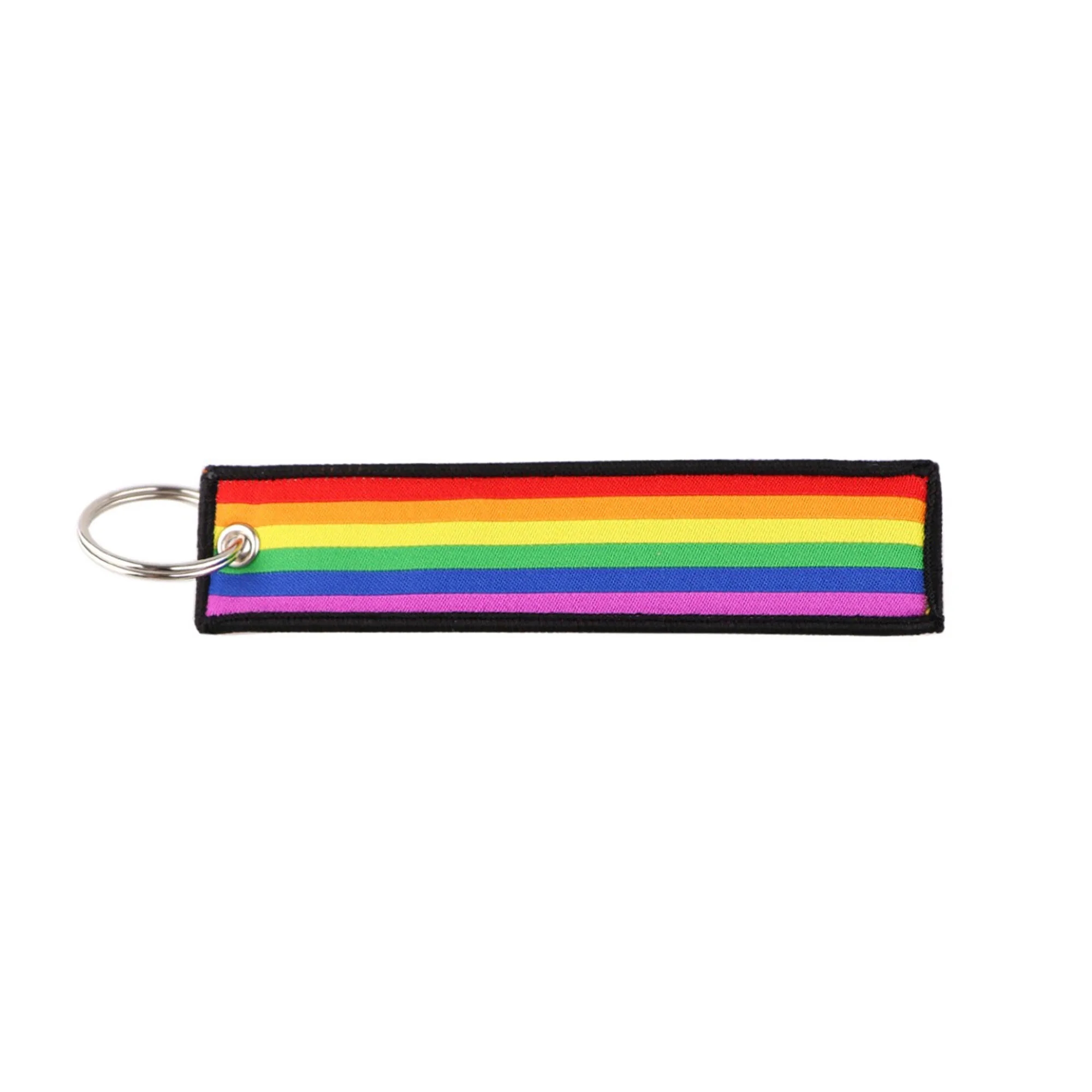 Rainbow Motorcycle Embroidery Keytag 2