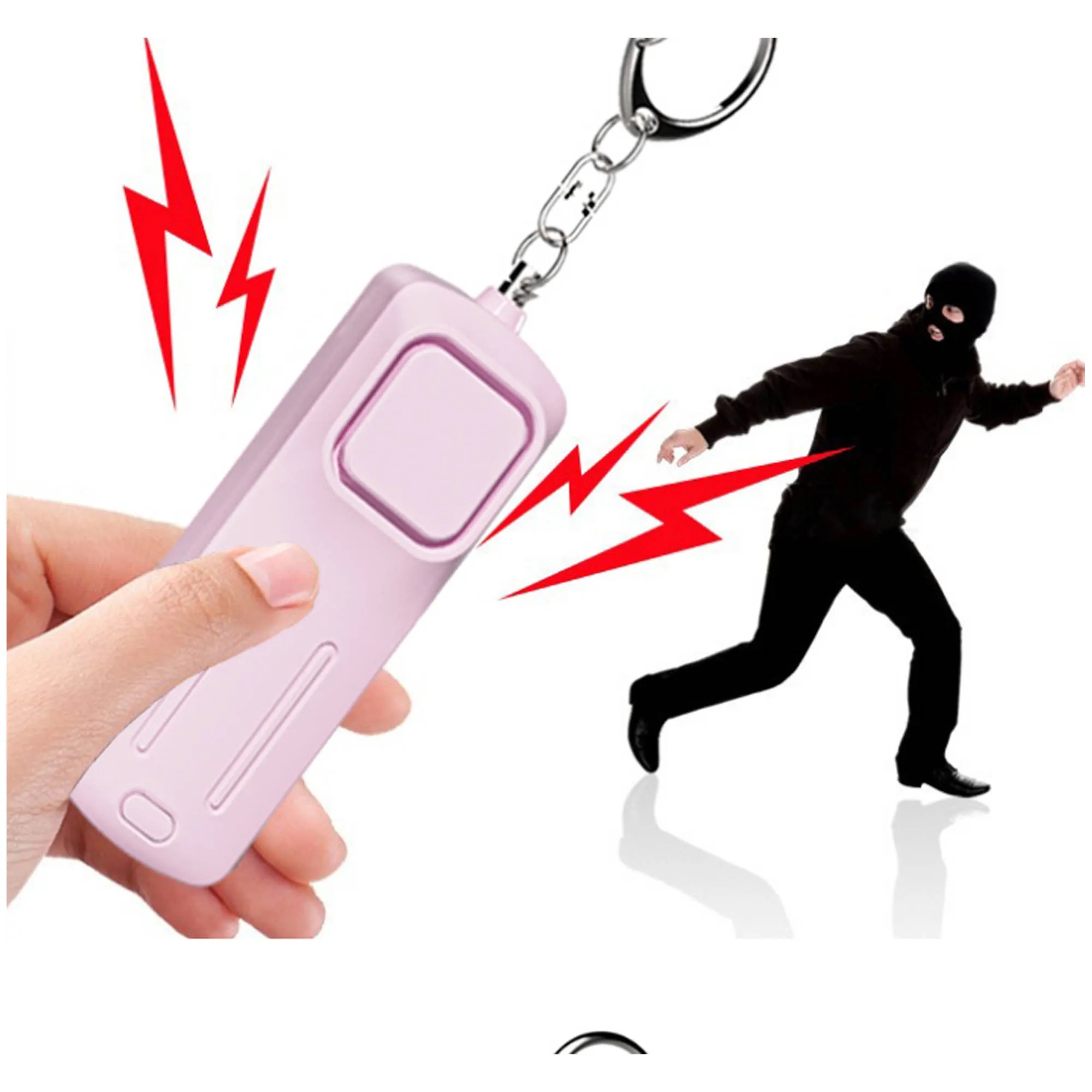 Rectangular Battery-Powered Personal Alarm with 130dB Sound 3