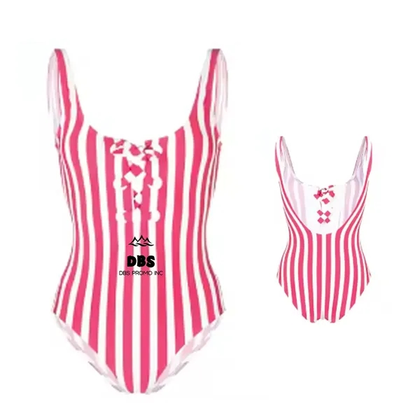 Chic Bikini Swimsuit with Stripes - Make a Splash in Style