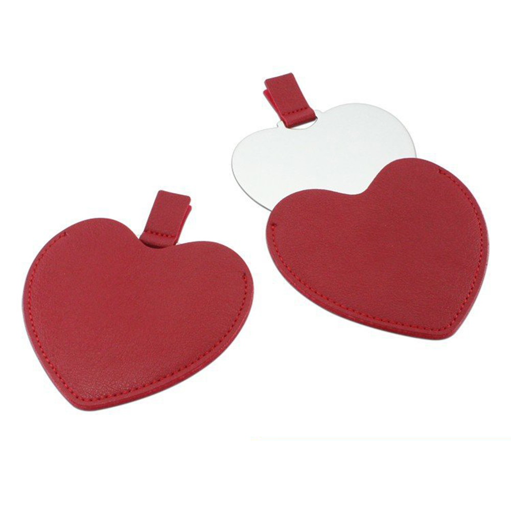 Portable stainless steel heart makeup mirror 6
