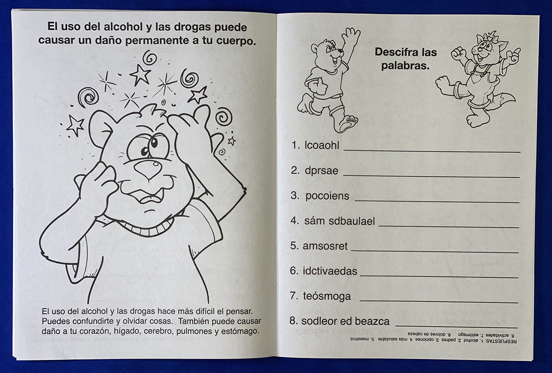 COLORING BOOK - Say No to Drugs (Spanish) Coloring and Activity Book 2