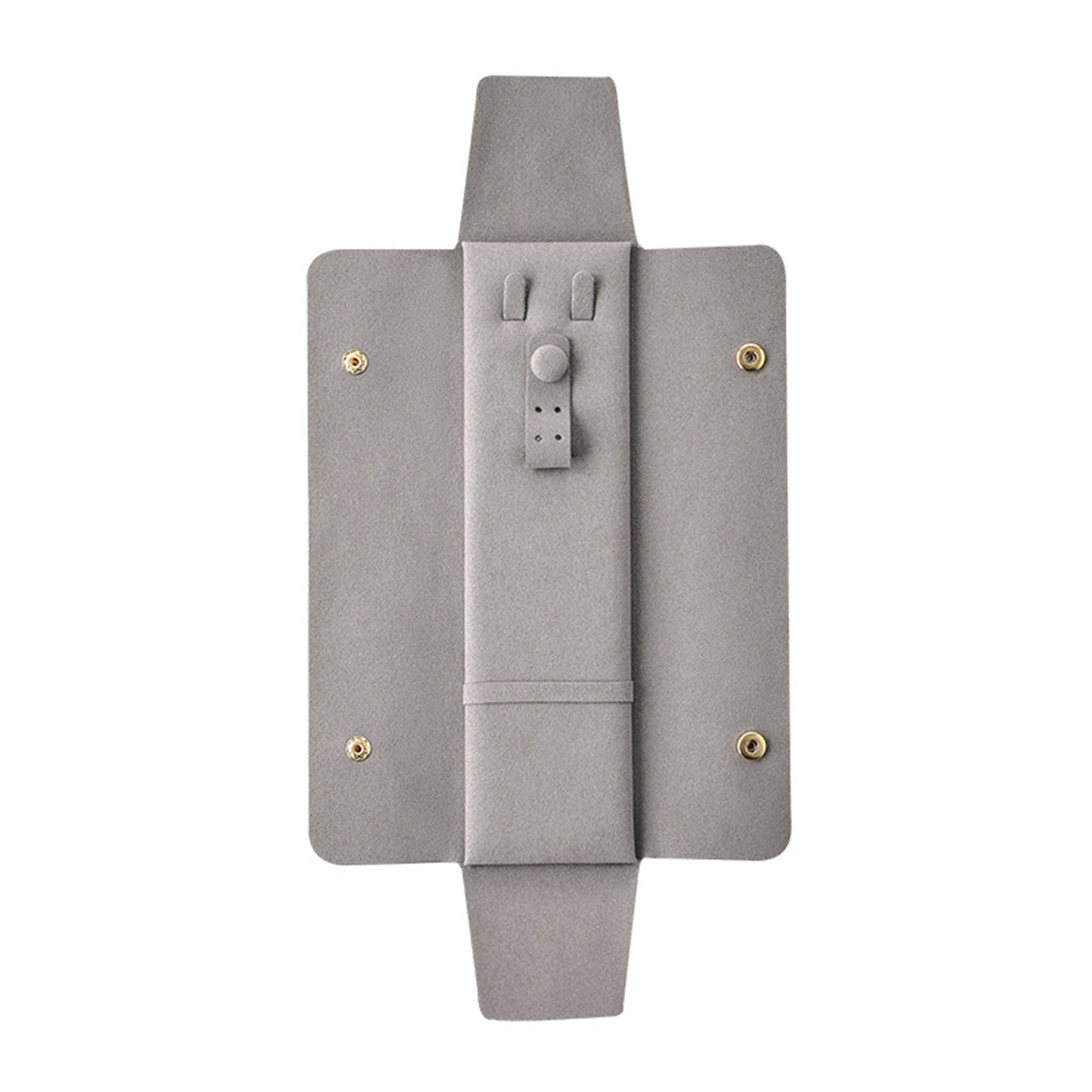 Suede Jewelry Travel Roll With Button Snap 7