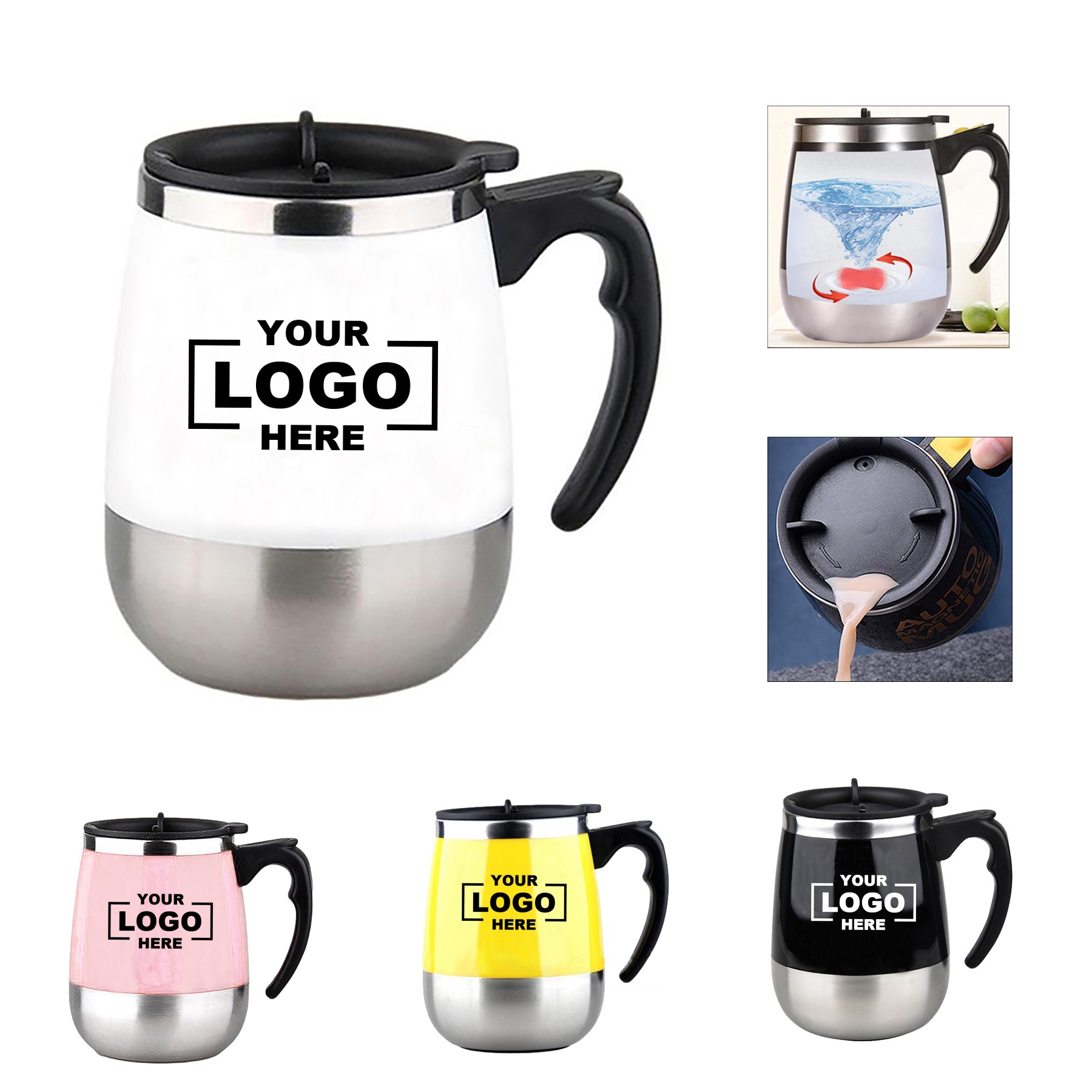Protable Self Stirring Stainless Steel Mug