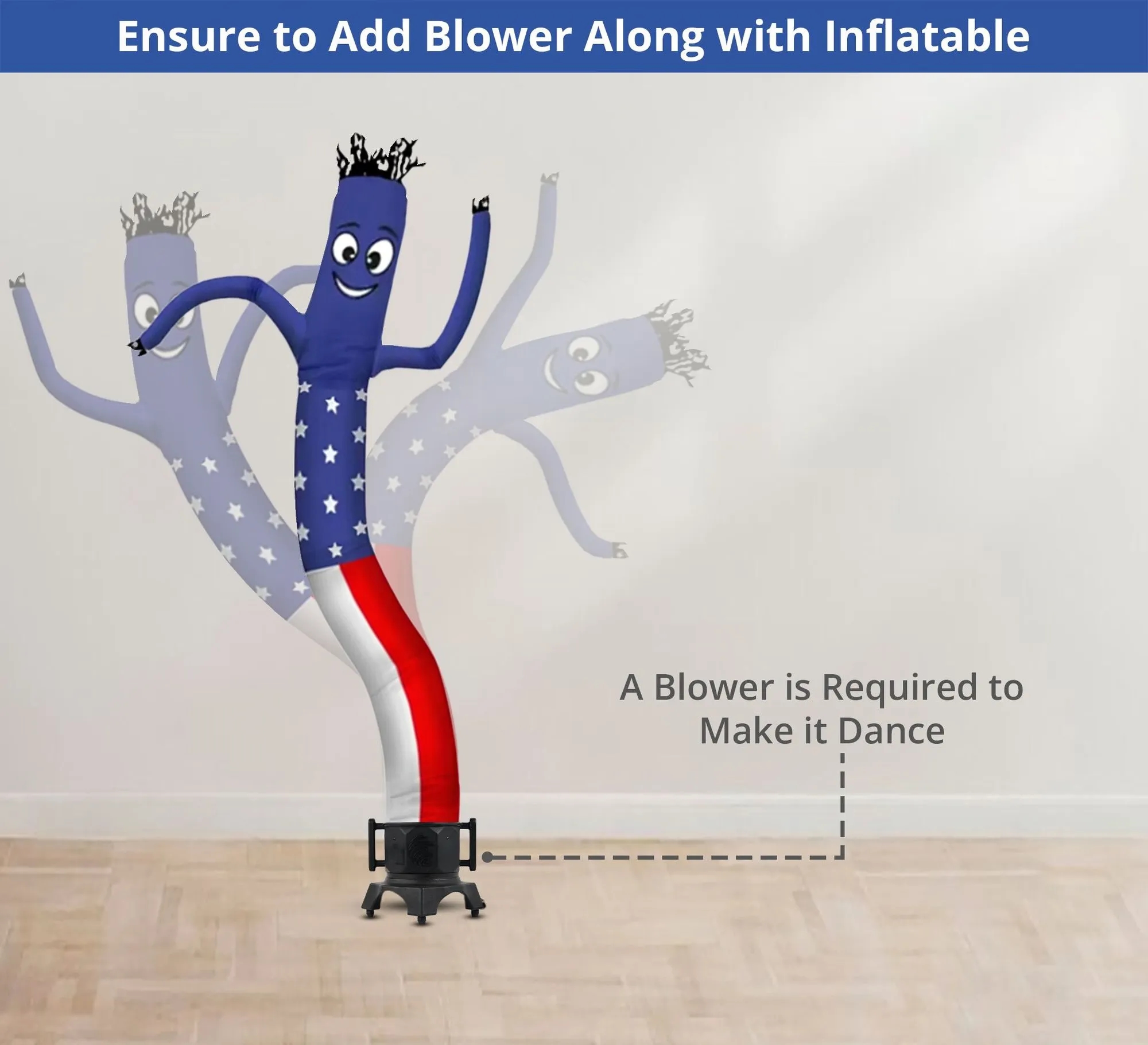 American Flag Inflatable Tube Man with Blower 3