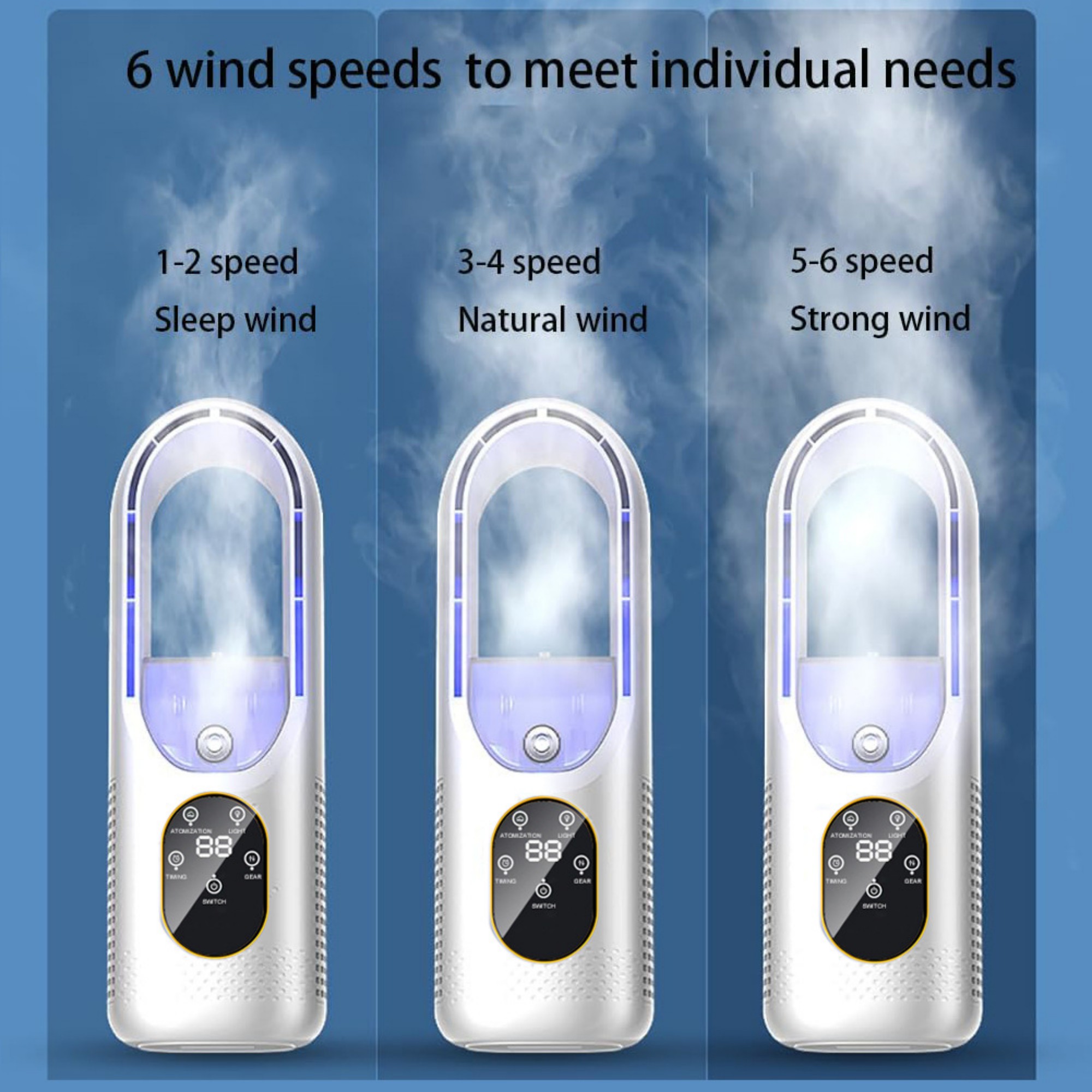 Bladeless Cooling Fan With 6 Speeds 3