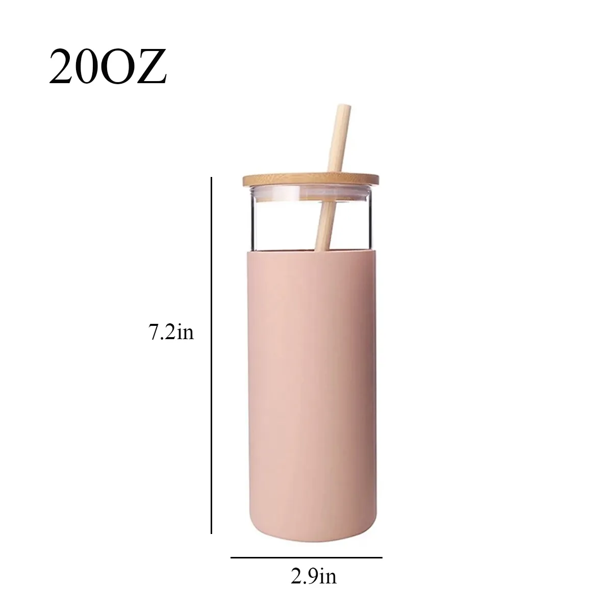 20OZ.Tumbler With Bamboo Lid & Straw Cup Beer Coffee Glasses 4