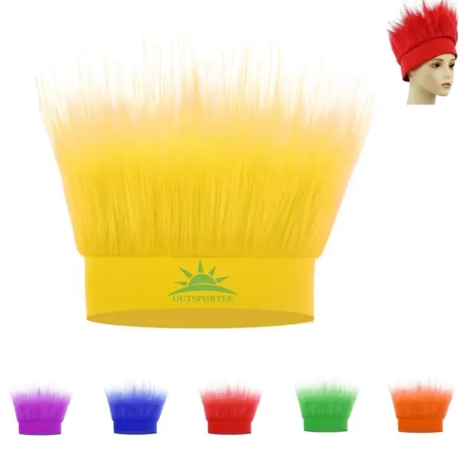 Mardi gras cosplay sport party hairy headband crazy hair wig 5