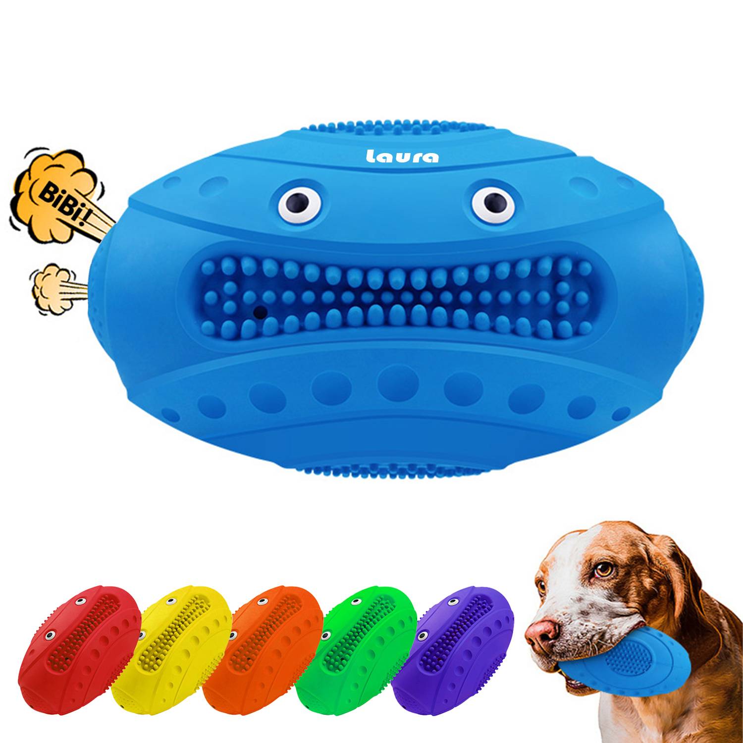 Squeaky Rugby Pet Toy 2