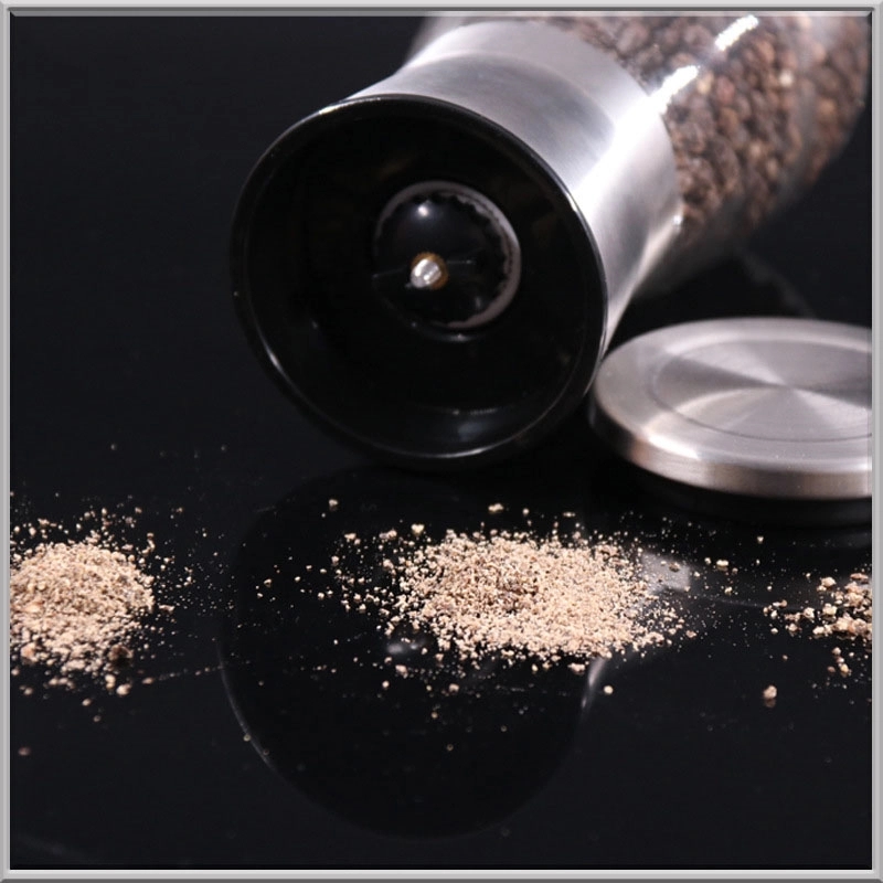 Custom Stainless Steel and glass bottle Pepper or Salt Mill 4