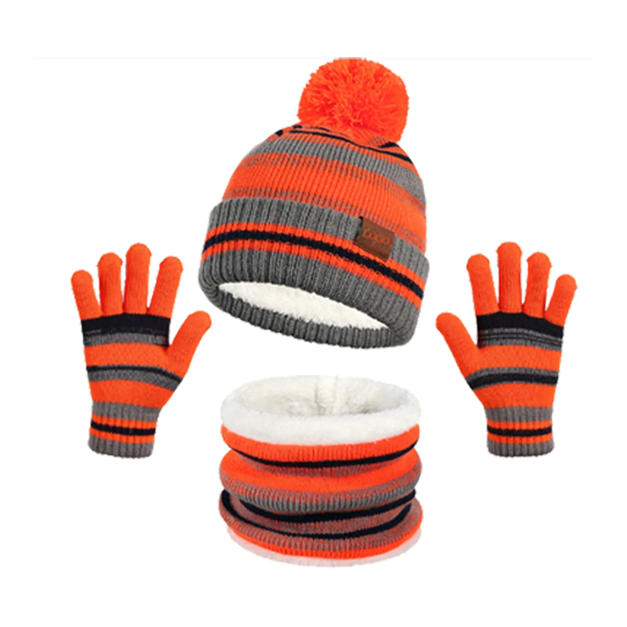 3 Pieces Winter Hat Scarf Glove Set for Kids 4