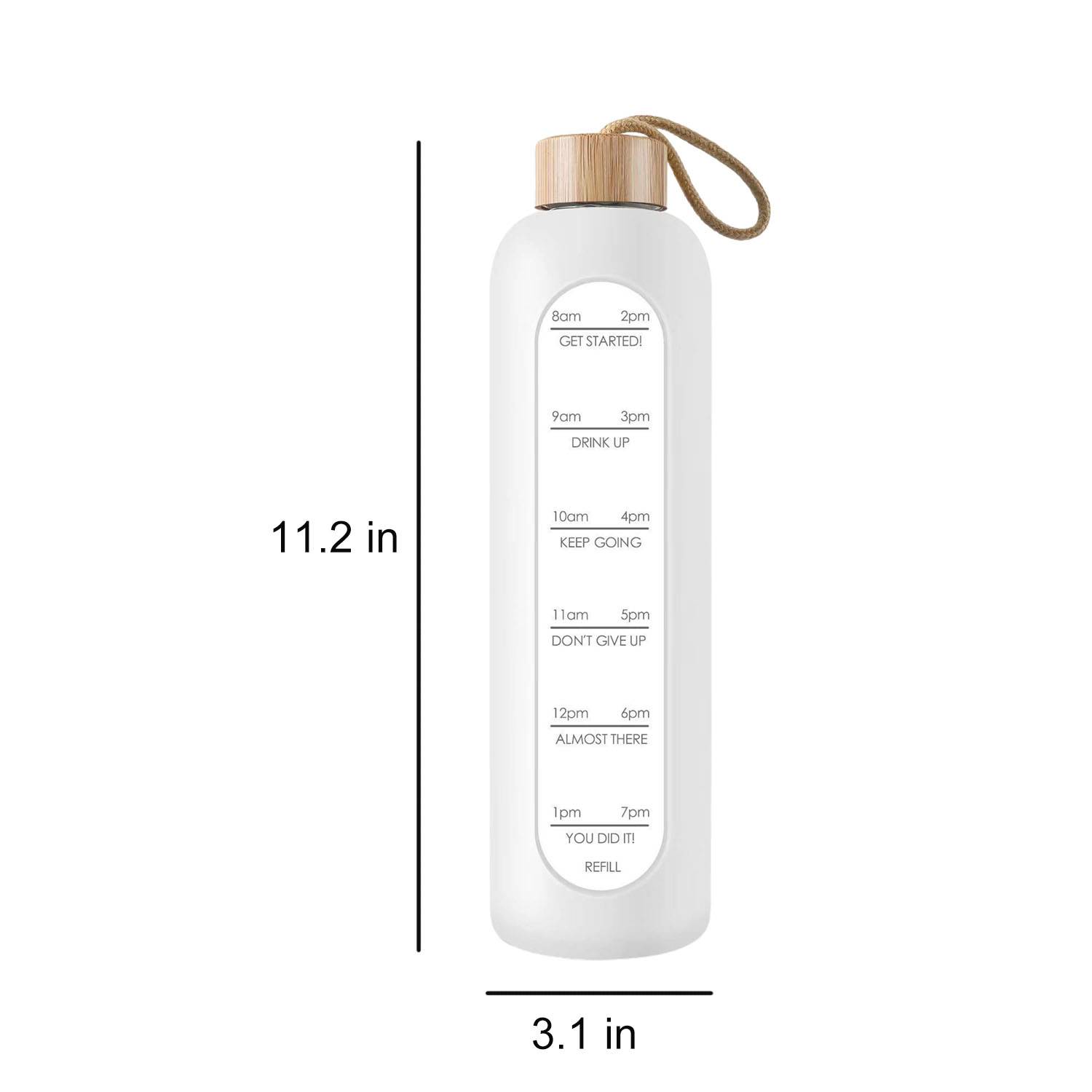 35oz Motivational Borosilicate Glass Water Bottle 10