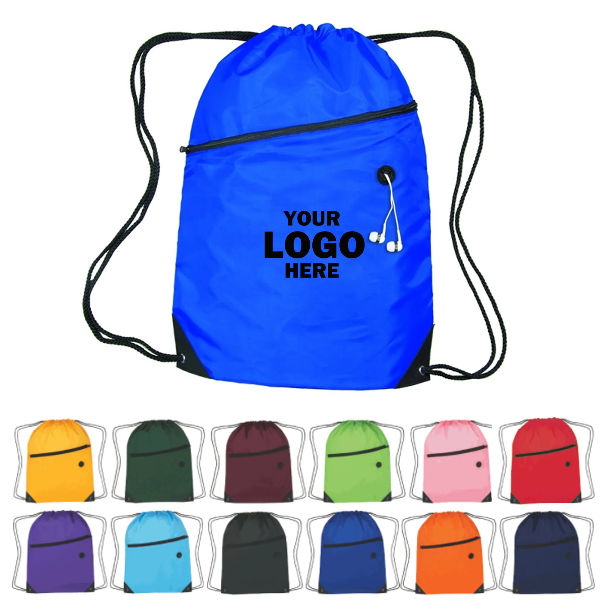 Custom Zippered Sling Bag W/Grommet 2