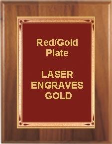 6" x 8" Cherry Finish Plaque with a Red Teardrop Plate 2