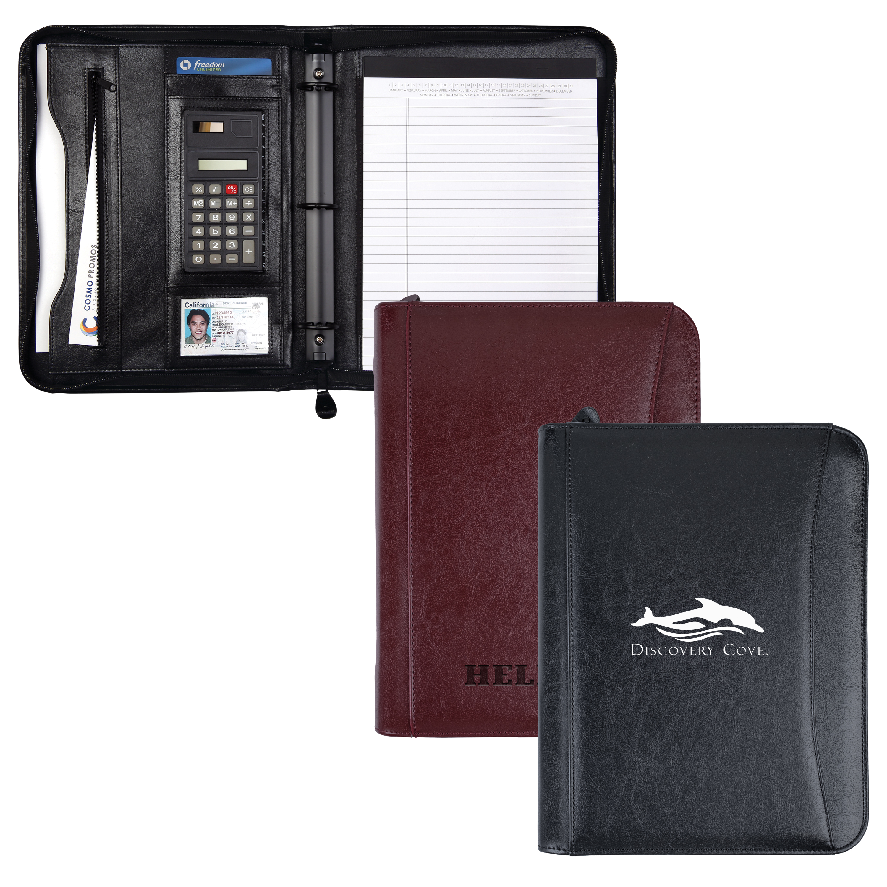 Office Binder 3-Ring Zip Portfolio