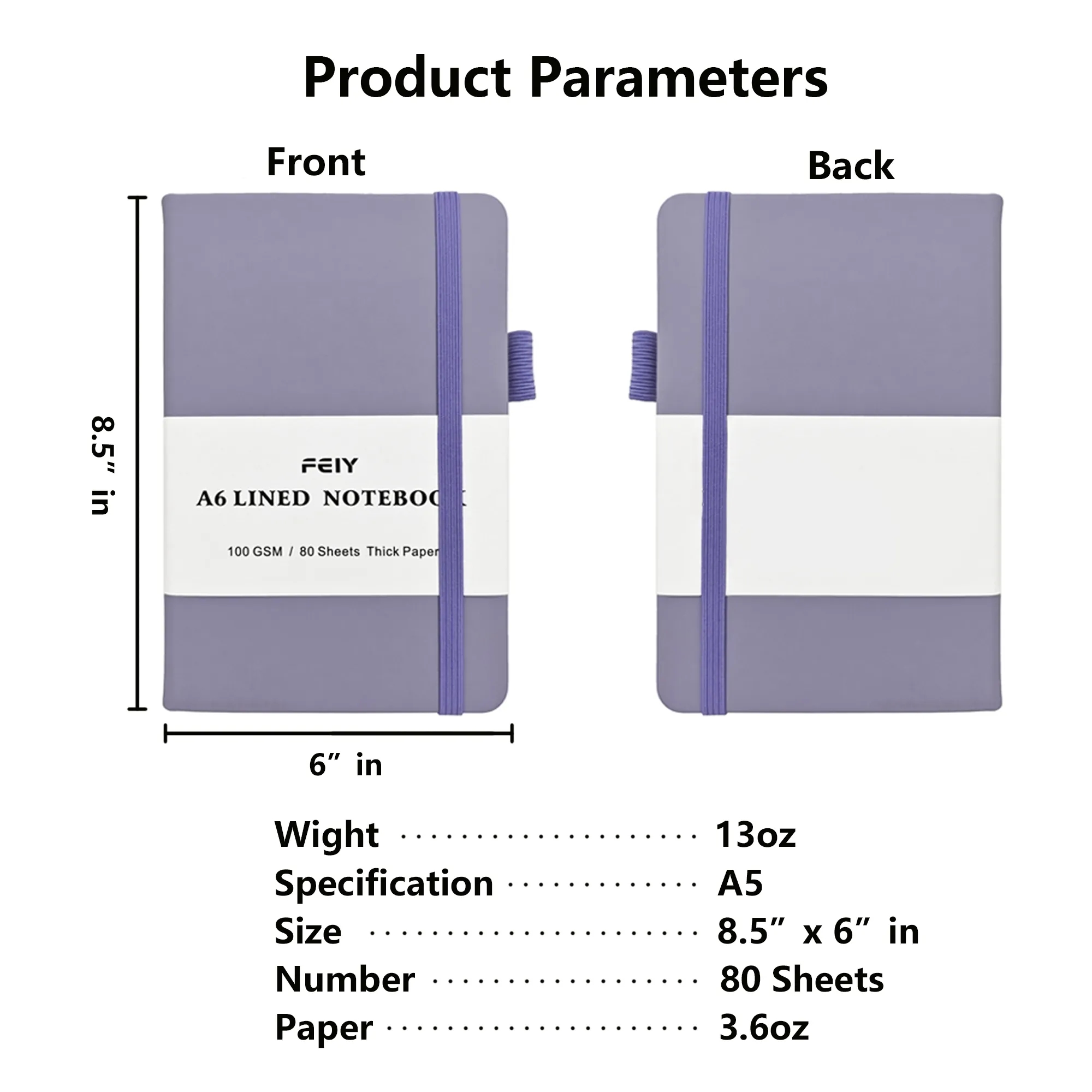 A5 Elastic Closure Business Notebook 5
