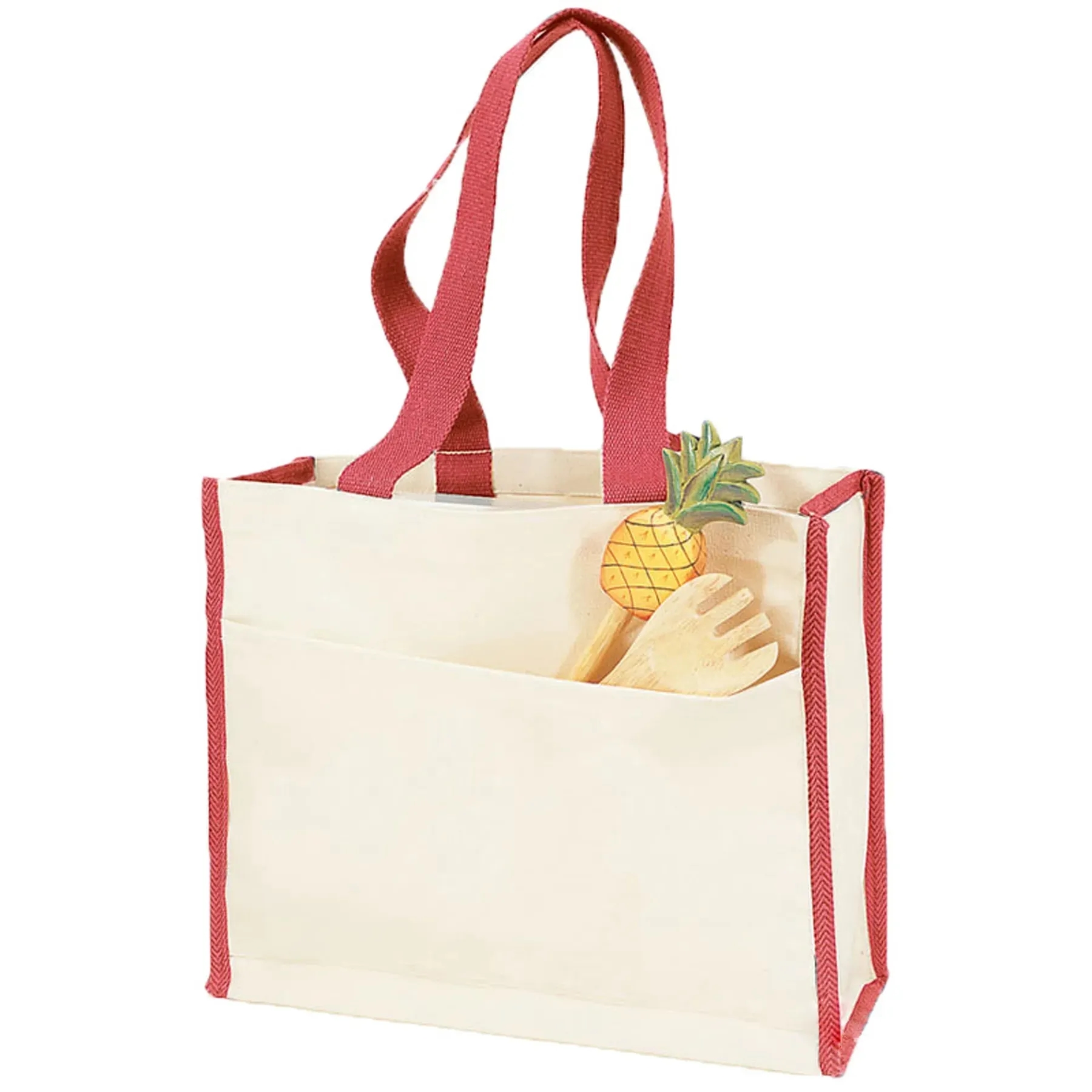 CanvasTote Bag With Color Handles, custom tote bag with logo imprint 9