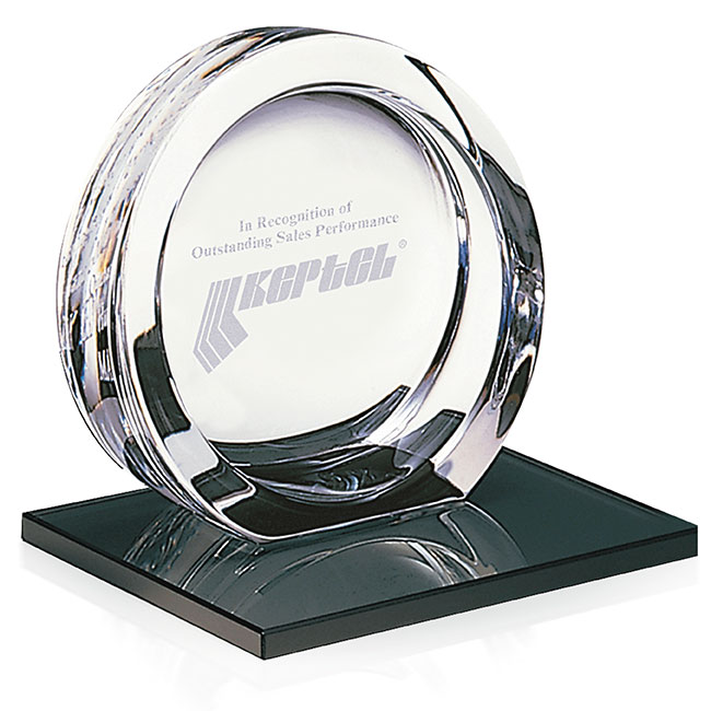 High Tech Award on Black Glass Base Large
