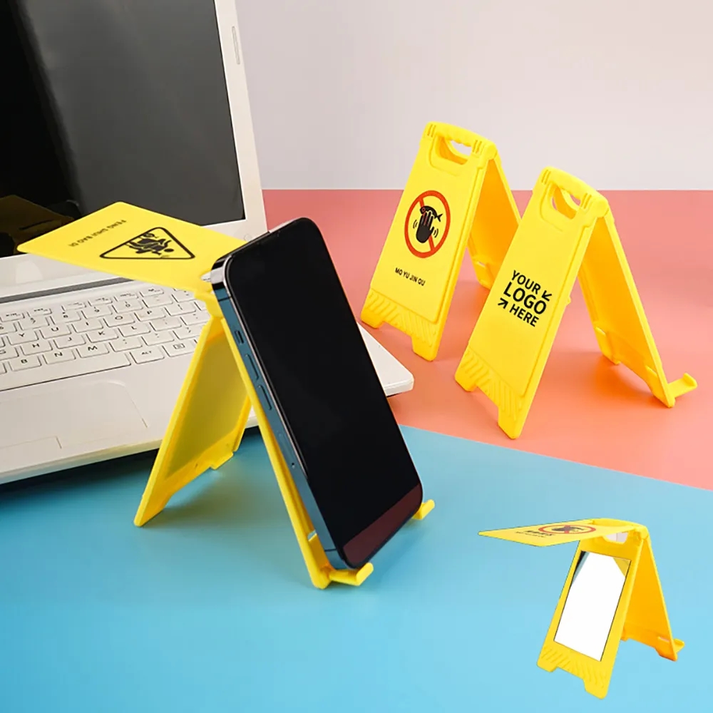 Roadblock Warning Sign Phone Holder with Mirror 2