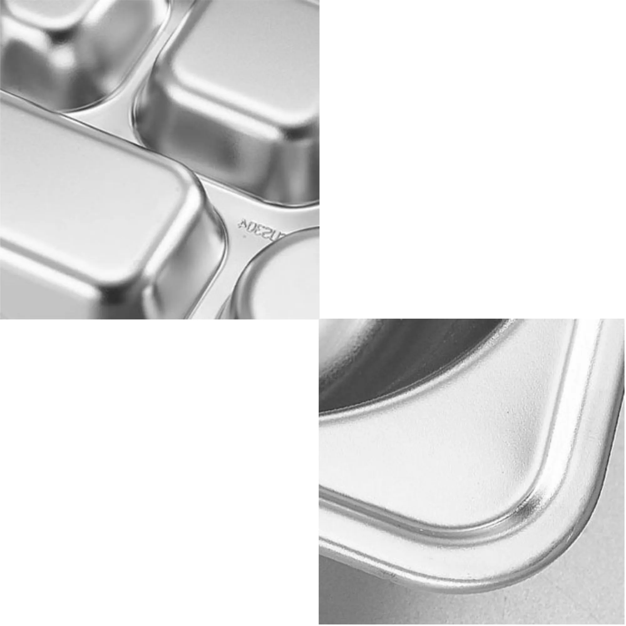 304 Stainless Steel Square Multi-compartment Meal Tray 5
