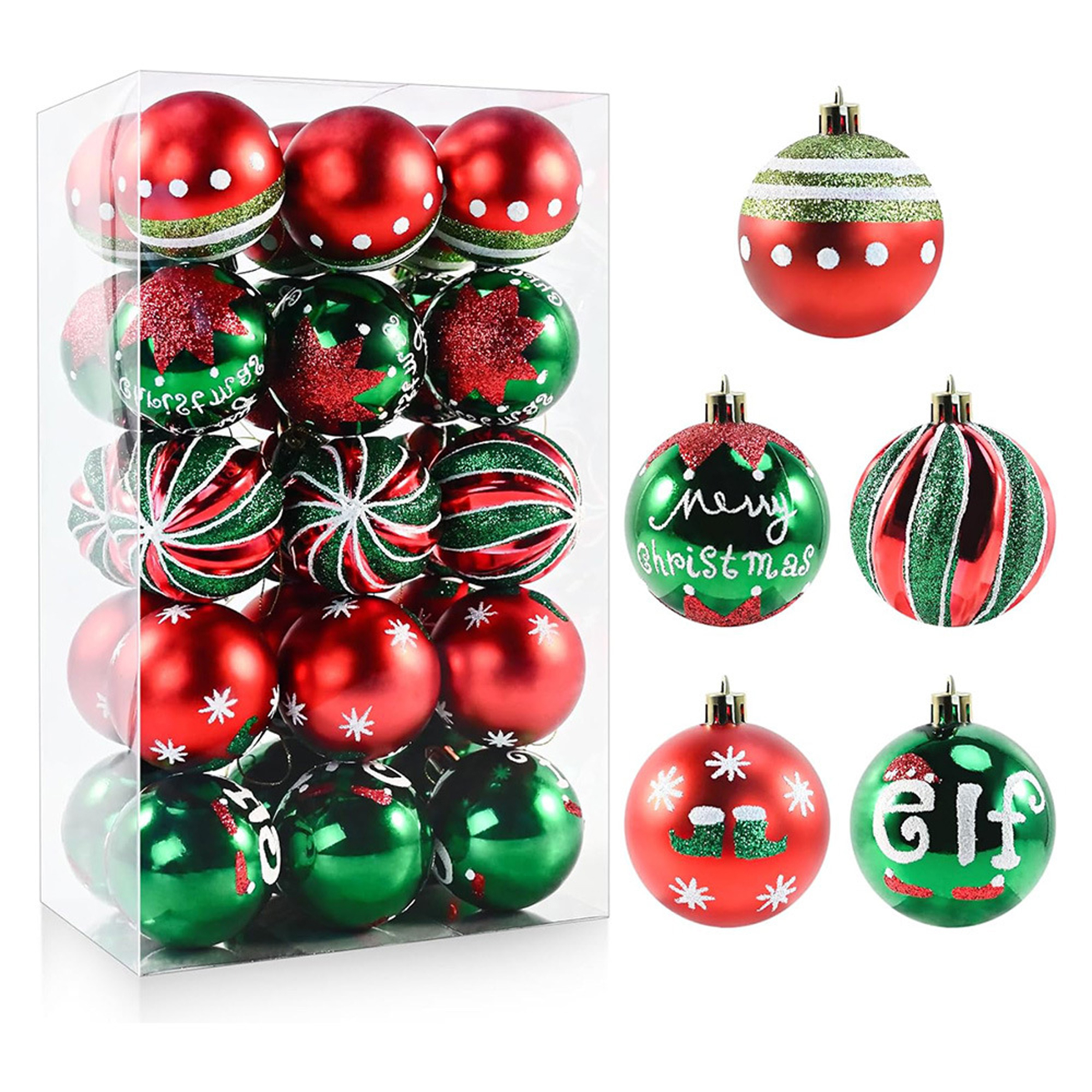Plastic Christmas Painted Ball Decorations 5