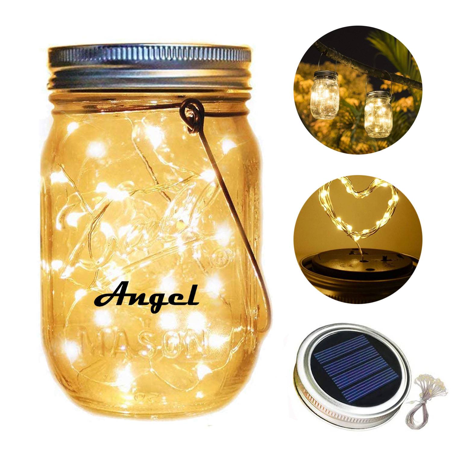 Waterproof Solar Mason Jar LED Light w/ Handle
