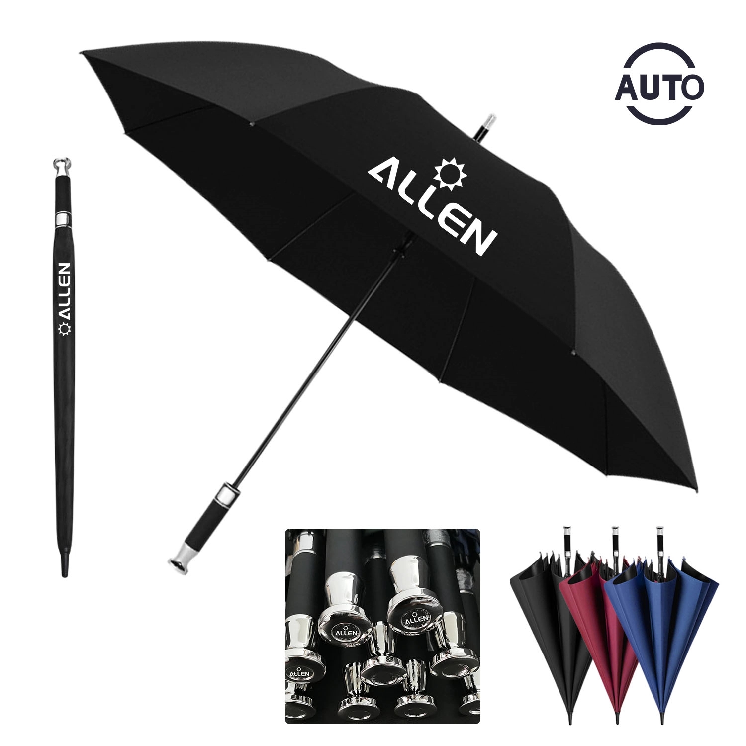 Auto Open Silver Plating Gift Umbrella 2