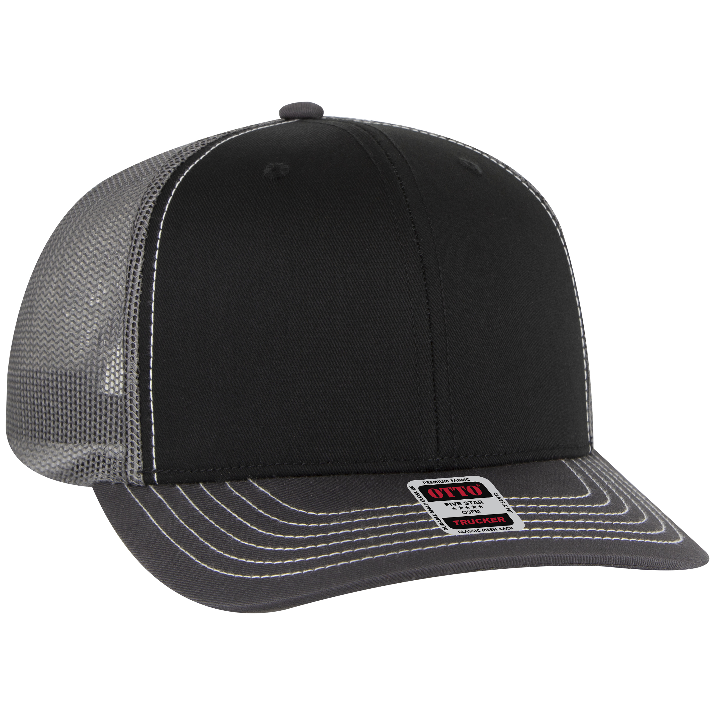 OTTO CAP® 6 Panel Mid Profile Mesh Back Trucker Hat 72