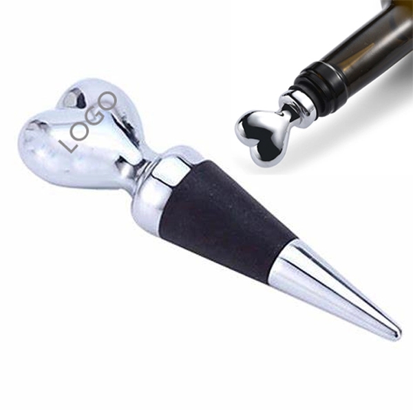 HEART SHAPED STAINLESS STEEL WINE STOPPER 6