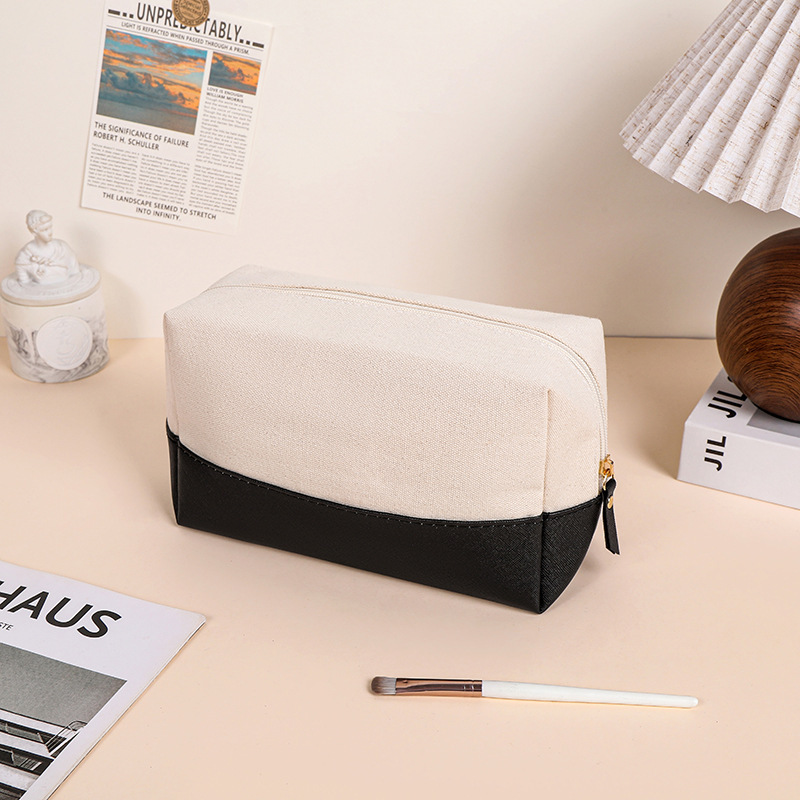Portable Canvas PU Large Capacity Wash Toiletry Bag 6