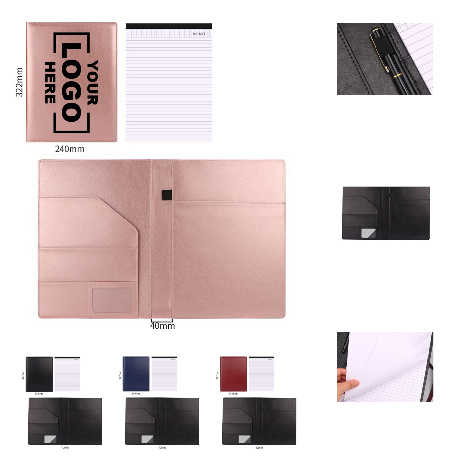 Leather Portfolio Organizer with Notepad 3